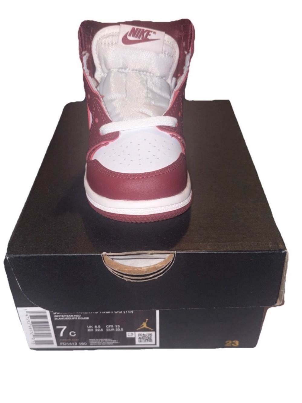 Nike Air Jordan 1 Retro High OG TD Team Red Size 7C Toddler